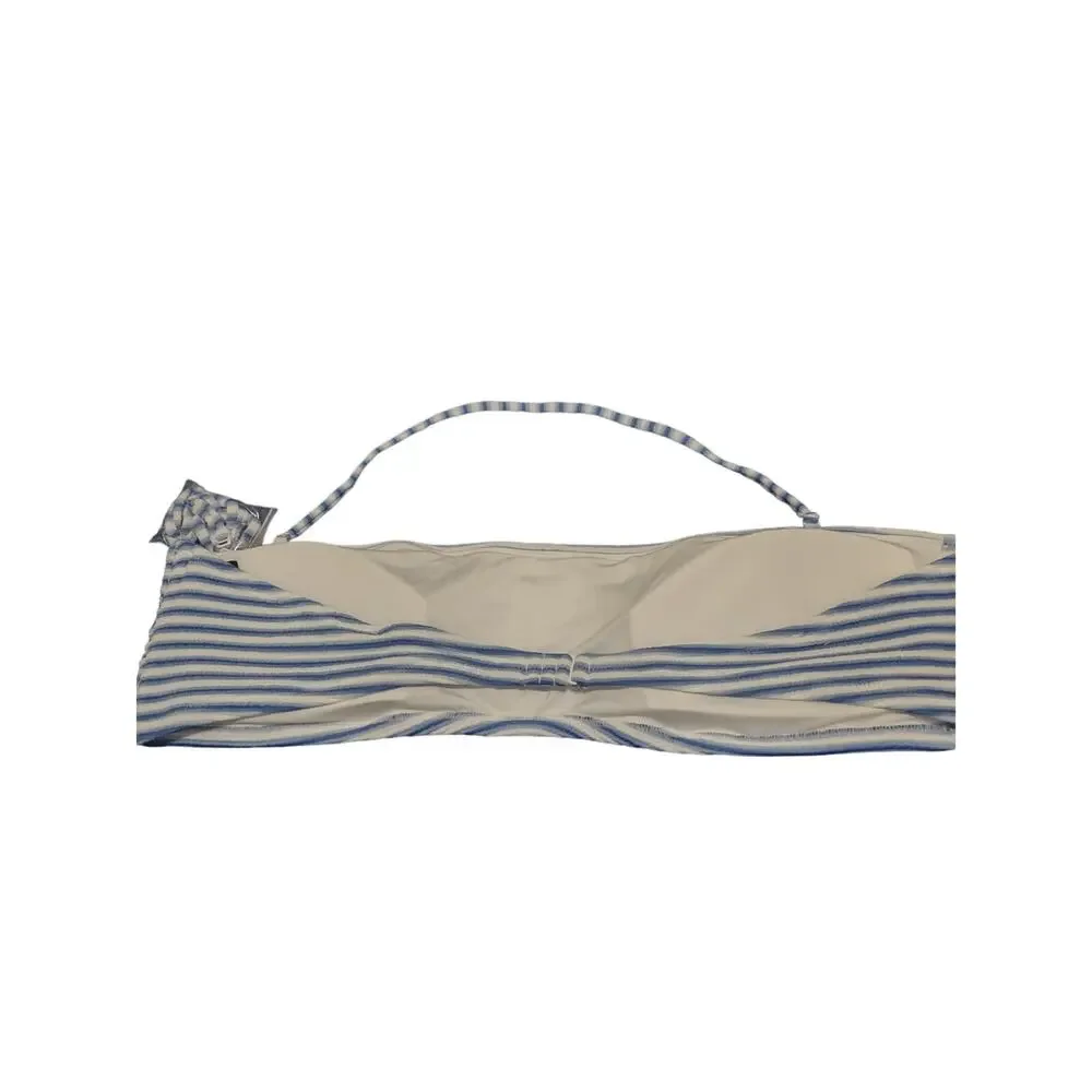 J. CrewTextured clean bandeau bikini top in stripe Size 3X Nautical Summer Beach